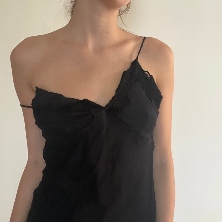 Motiv Asymmetrical black slip dress