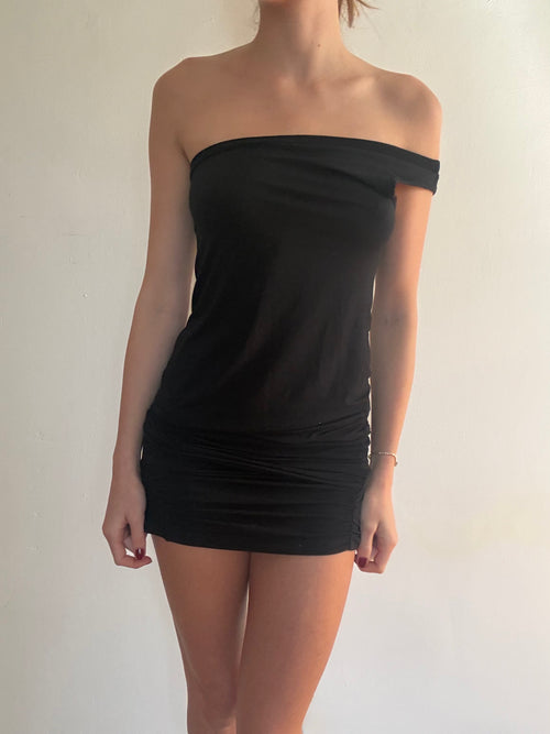 Intimissimi Black Asymmetrical Mini Dress