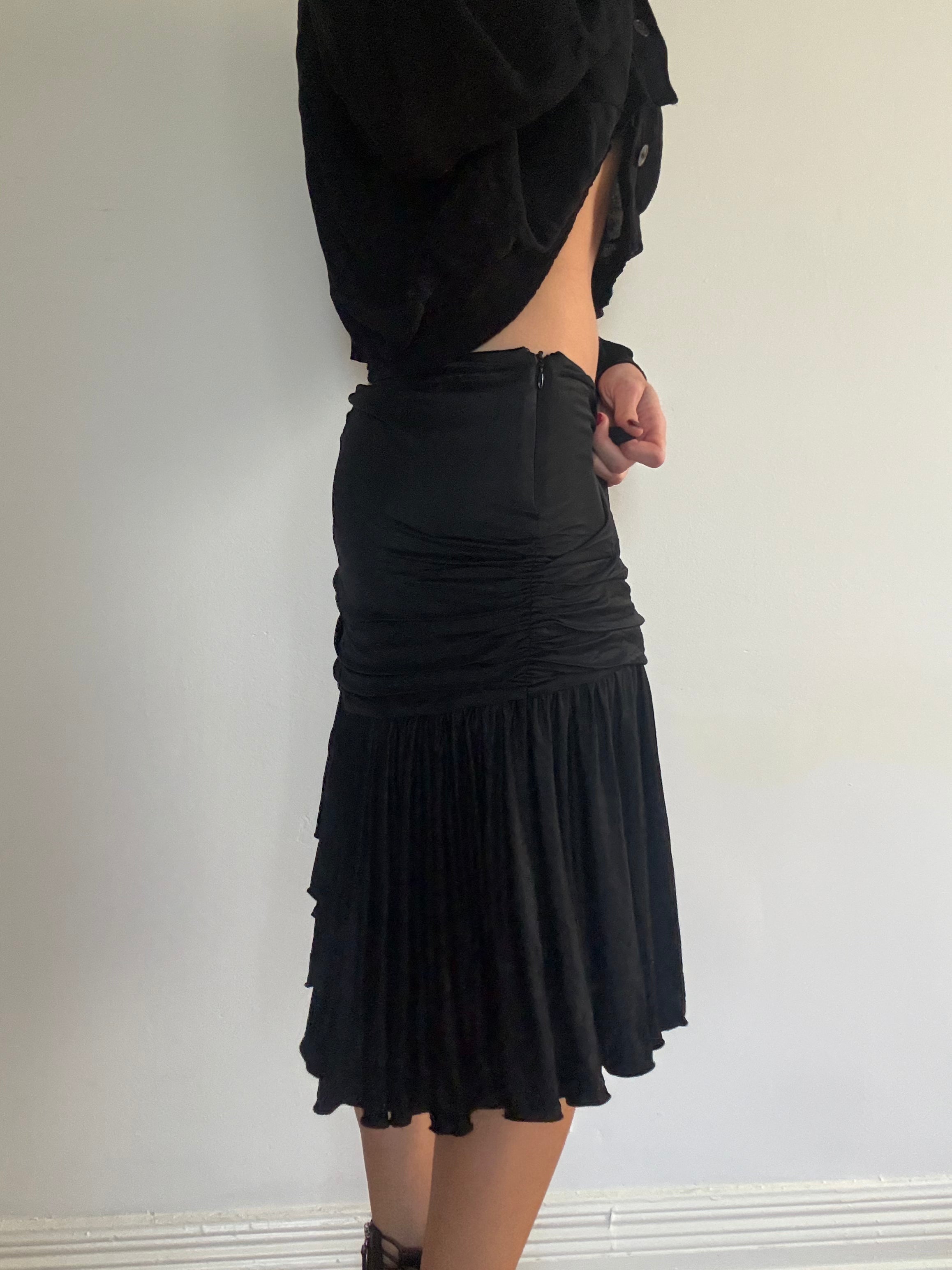 Versace Silk Midi Skirt